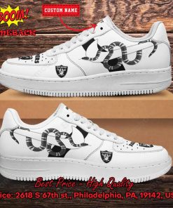 NFL Las Vegas Raiders Gucci Snake Personalized Name Nike Air Force Sneakers