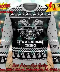 NFL Las Vegas Raiders I Am An Raidersaholic It’s A Raiders Thing Ugly Christmas Sweater