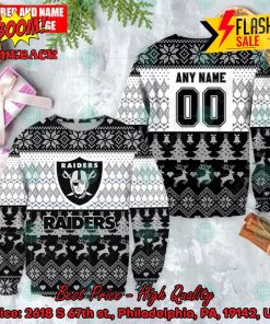 NFL Las Vegas Raiders Personalized Name And Number Ugly Christmas Sweater