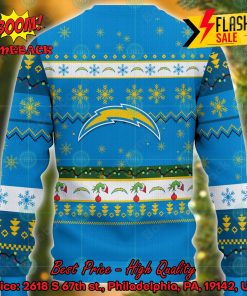nfl los angeles chargers grinch hand christmas light ugly christmas sweater 2 bqAjH