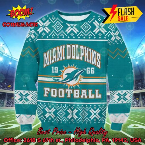 NFL Miami Dolphins 1966 Football Ugly Christmas Sweater