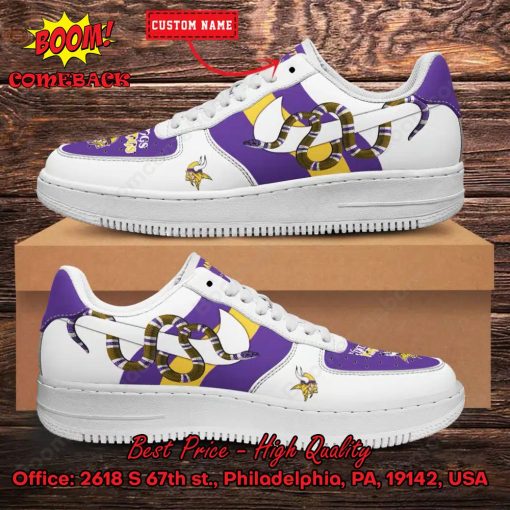 NFL Minnesota Vikings Gucci Snake Personalized Name Nike Air Force Sneakers