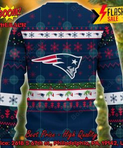 NFL New England Patriots Grinch Hand Christmas Light Ugly Christmas Sweater
