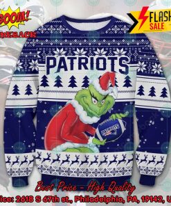 NFL New England Patriots Sneaky Grinch Ugly Christmas Sweater