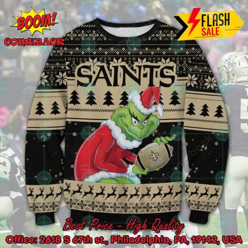 NFL New Orleans Saints Sneaky Grinch Ugly Christmas Sweater