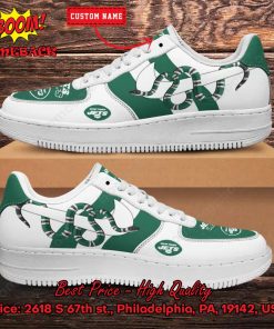 NFL New York Jets Gucci Snake Personalized Name Nike Air Force Sneakers
