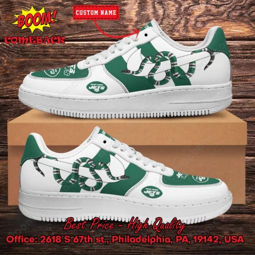 NFL New York Jets Gucci Snake Personalized Name Nike Air Force Sneakers