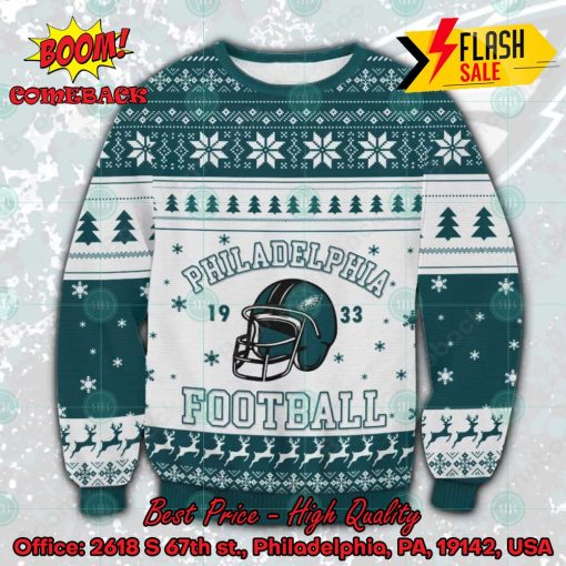 NFL Philadelphia Eagles Football 1933 Helmet Ugly Christmas Sweater