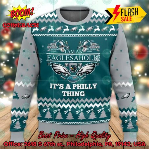 NFL Philadelphia Eagles I Am An Eaglesaholic It’s A Philly Thing Ugly Christmas Sweater