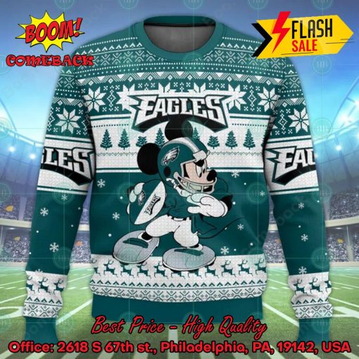 NFL Philadelphia Eagles Mickey Mouse Player Ugly Christmas Sweater