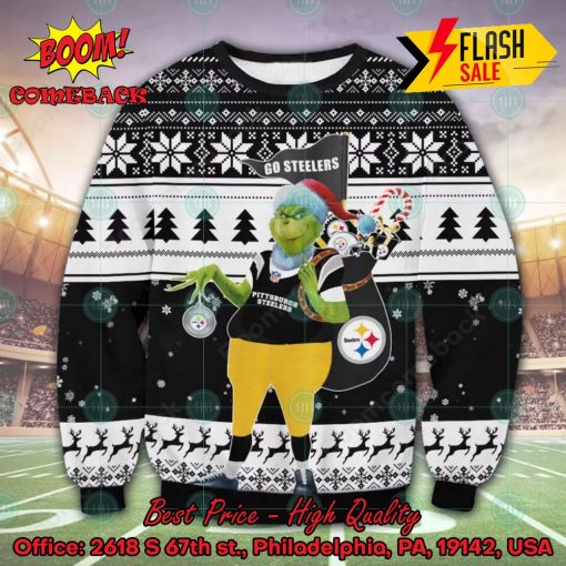 NFL Pittsburgh Steelers Grinch Go Steelers Ugly Christmas Sweater