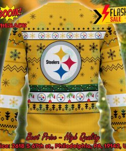 NFL Pittsburgh Steelers Grinch Hand Christmas Light Ugly Christmas Sweater