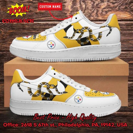 NFL Pittsburgh Steelers Gucci Snake Personalized Name Nike Air Force Sneakers