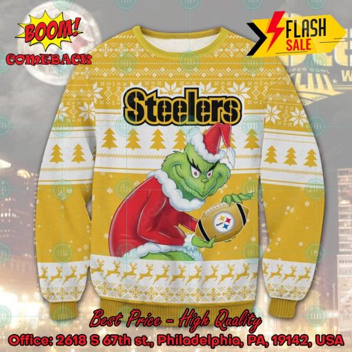 NFL Pittsburgh Steelers Sneaky Grinch Ugly Christmas Sweater