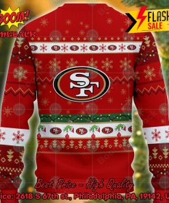 nfl san francisco 49ers grinch hand christmas light ugly christmas sweater 2 iXVA8