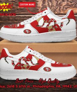 NFL San Francisco 49ers Gucci Snake Personalized Name Nike Air Force Sneakers