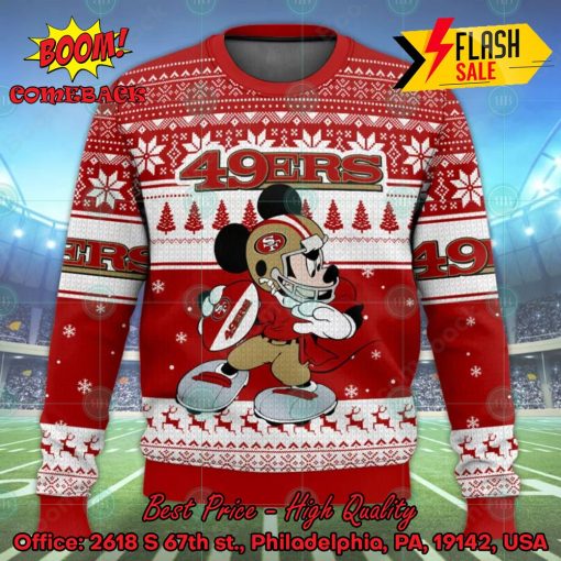 NFL San Francisco 49ers Mickey Mouse Player Ugly Christmas Sweater