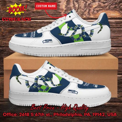 NFL Seattle Seahawks Gucci Snake Personalized Name Nike Air Force Sneakers