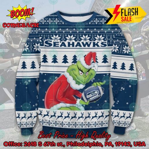NFL Seattle Seahawks Sneaky Grinch Ugly Christmas Sweater