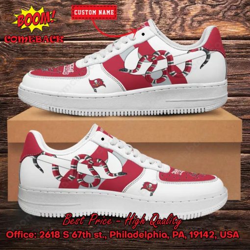 NFL Tampa Bay Buccaneers Gucci Snake Personalized Name Nike Air Force Sneakers