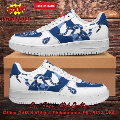 NFL Tennessee Titans Gucci Snake Personalized Name Nike Air Force Sneakers