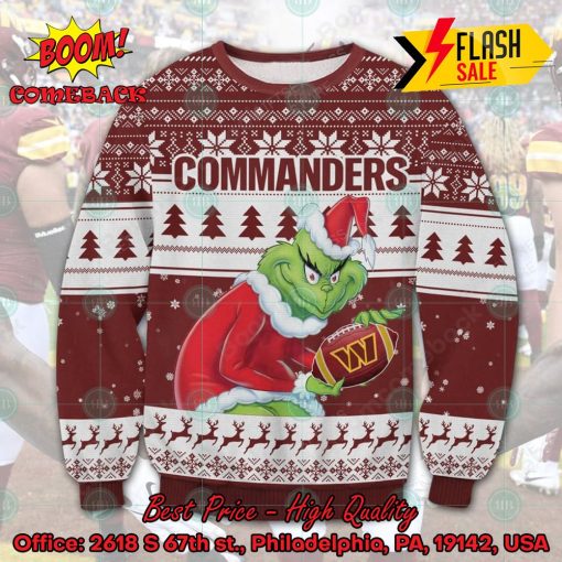 NFL Washington Commanders Sneaky Grinch Ugly Christmas Sweater