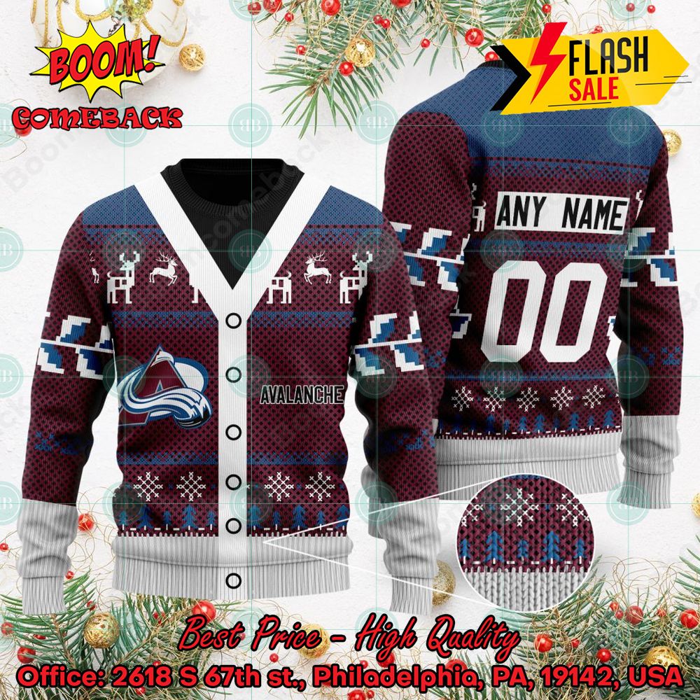 Colorado Avalanche Personalized Custom Knitted Christmas Sweater - LIMITED  EDITION