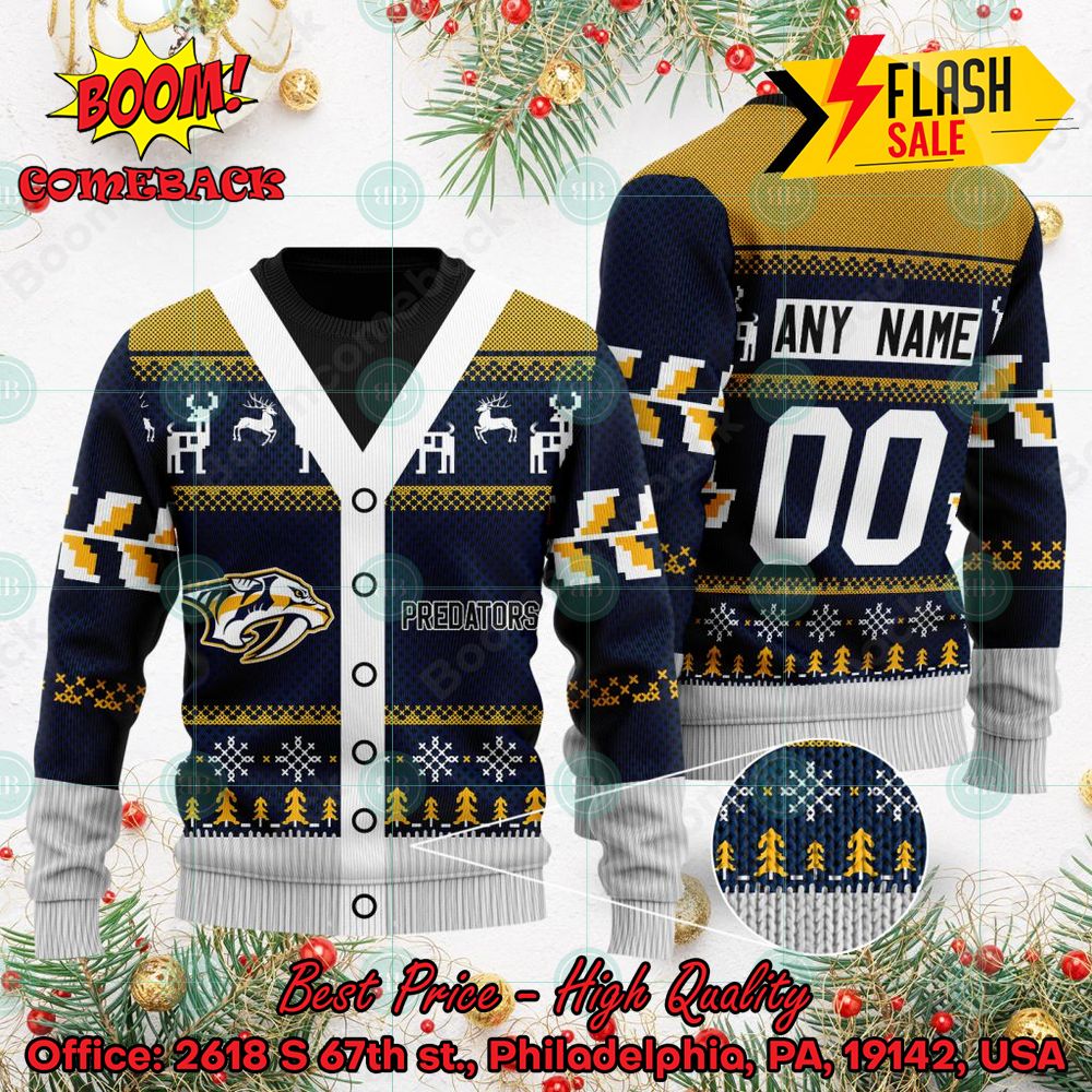 Nashville Predators NHL custom name and number ugly christmas sweater -  K221121 - USALast