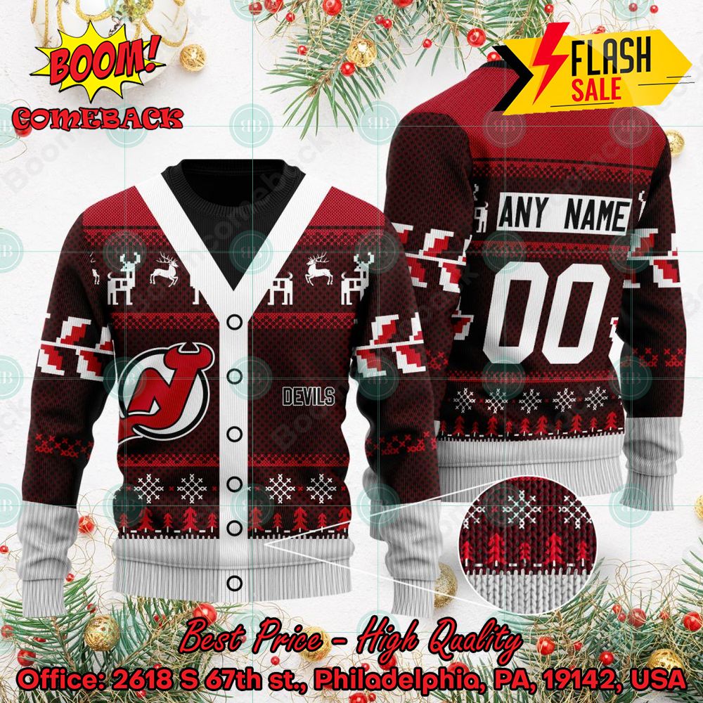 New Jersey Devils Shop Champion Teamwear 2023 Ugly Xmas Sweater -  Freedomdesign