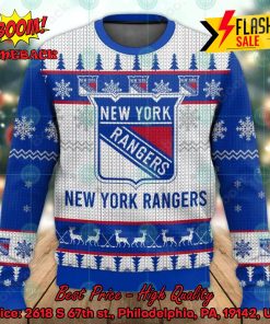 Top-selling item] New York Rangers Knitting Pattern Ugly Christmas Sweater