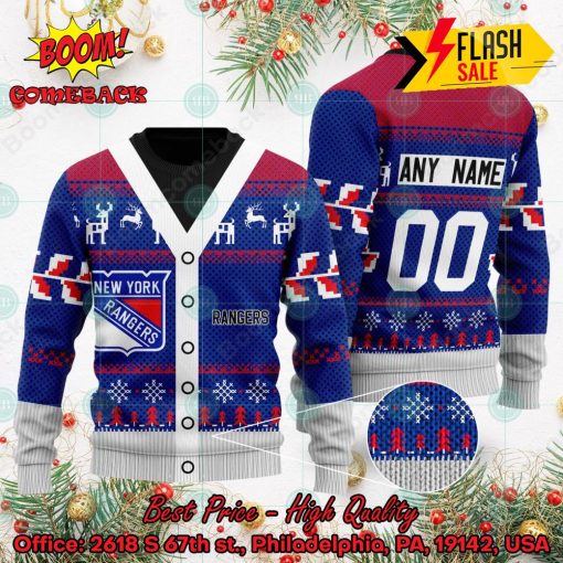 New York Rangers Big Logo Ugly Sweater - Red