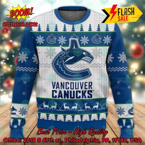 NHL Vancouver Canucks Big Logo Ugly Christmas Sweater