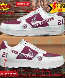 NRL Manly Warringah Sea Eagles Personalized Nike Air Force Sneakers