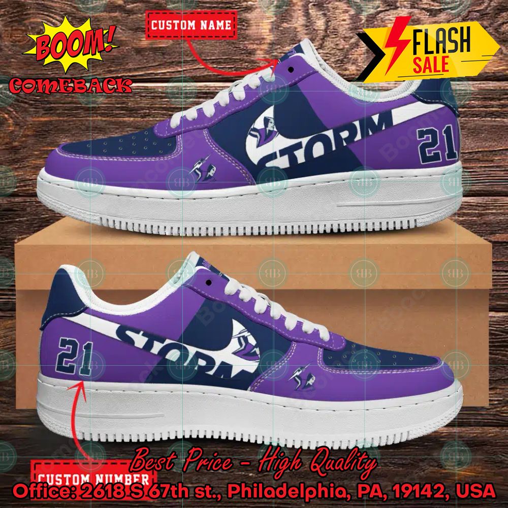 NRL Melbourne Storm Personalized Nike Air Force Sneakers