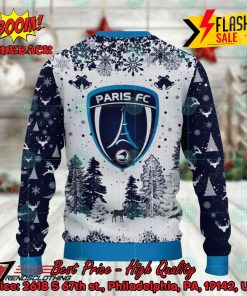 paris fc big logo pine trees ugly christmas sweater 3 xQBYt
