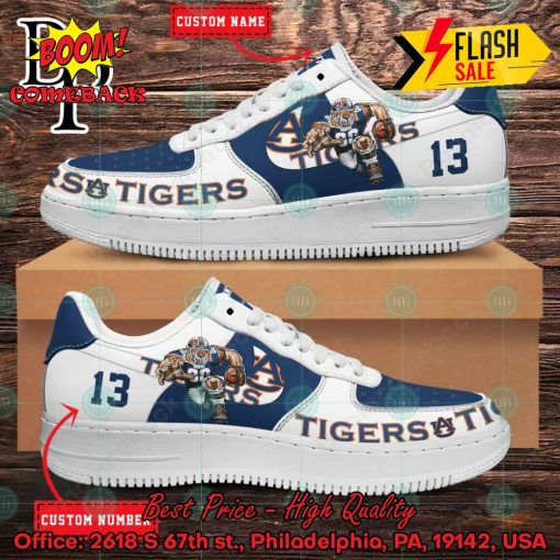 Personalized Auburn Tigers Mascot Nike Air Force Sneakers