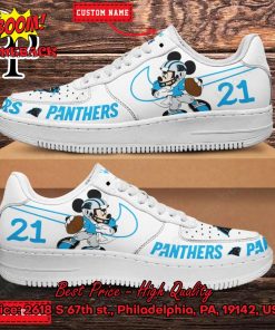 Personalized Carolina Panthers Mickey Mouse Nike Air Force Sneakers