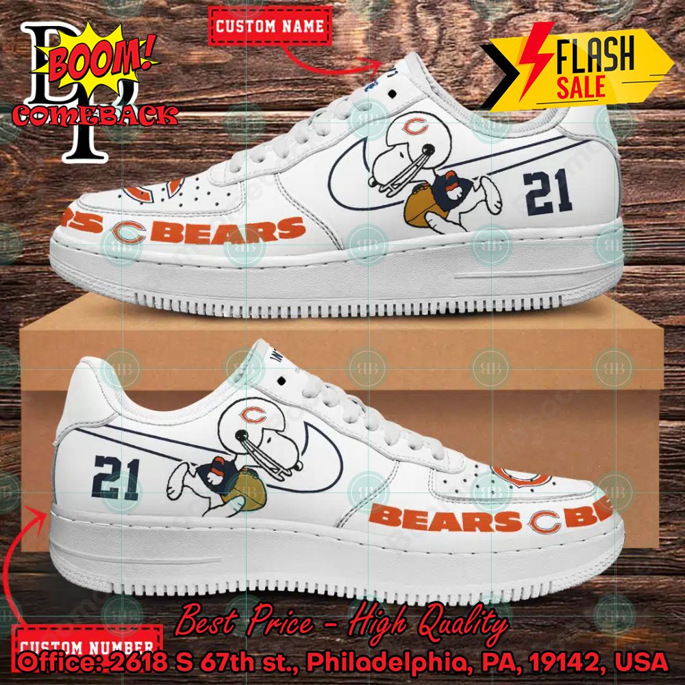 Personalized Chicago Bears Snoopy Nike Air Force Sneakers