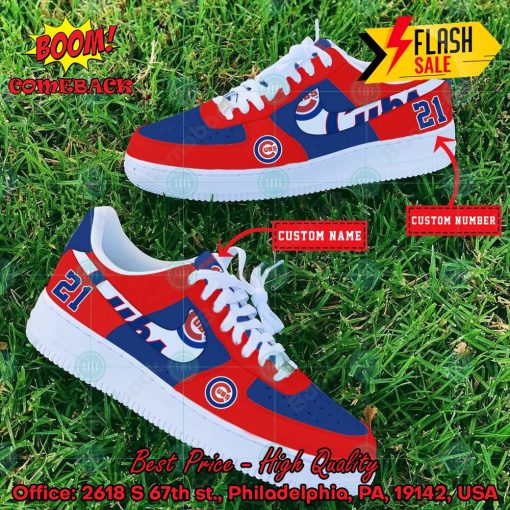 Personalized Chicago Cubs Nike Air Force Sneakers