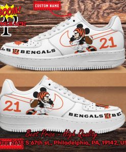 Personalized Cincinnati Bengals Mickey Mouse Nike Air Force Sneakers