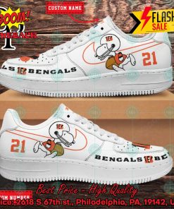 Personalized Cincinnati Bengals Snoopy Nike Air Force Sneakers