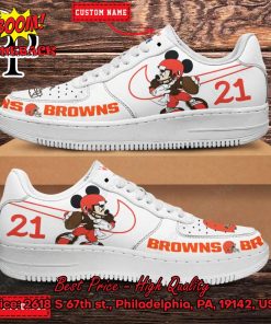 Personalized Cleveland Browns Mickey Mouse Nike Air Force Sneakers