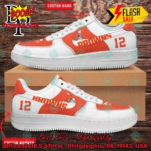 Personalized Cleveland Browns Nike Air Force Sneakers