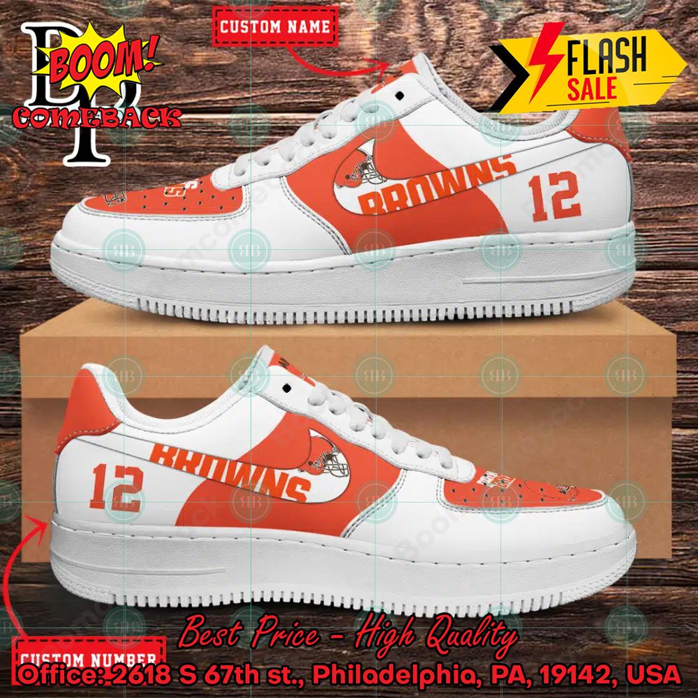 Personalized Cleveland Browns Nike Air Force Sneakers