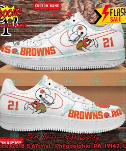 Personalized Cleveland Browns Snoopy Nike Air Force Sneakers