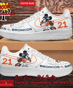 Personalized Denver Broncos Mickey Mouse Nike Air Force Sneakers