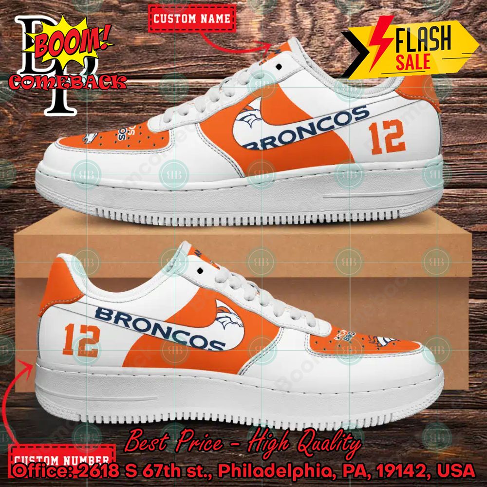 Personalized Denver Broncos Nike Air Force Sneakers