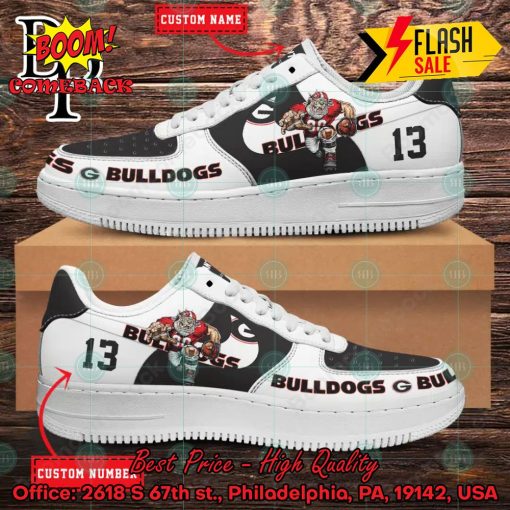 Personalized Georgia Bulldogs Mascot Nike Air Force Sneakers