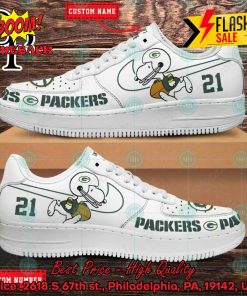 Personalized Green Bay Packers Snoopy Nike Air Force Sneakers