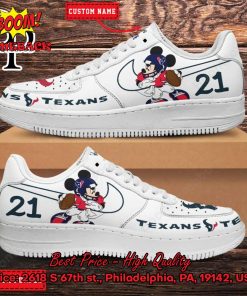Personalized Houston Texans Mickey Mouse Nike Air Force Sneakers